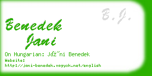 benedek jani business card